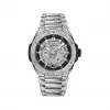 宇珀/Hublot Big Bang系列 40MM 抛光钛金属，镶嵌82颗长方形切割钻石 自动机械机芯 男表 456.NX.0170.NX.9804