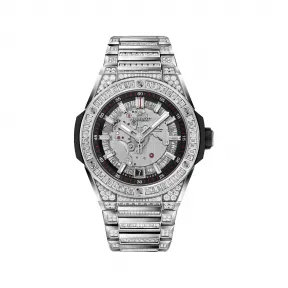 宇珀/Hublot Big Bang系列 40MM 抛光钛金属，镶嵌82颗长方形切割钻石 自动机械机芯 男表 456.NX.0170.NX.9804