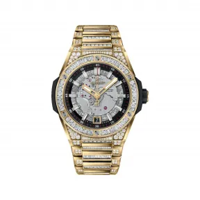 宇珀/Hublot Big Bang系列 40MM 抛光18K黄金，镶嵌82颗长方形切割钻石 自动机械机芯 男表 456.VX.0130.VX.9804