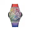 宇舶/Hublot Big Bang系列 缎面及抛光精钢，镶嵌红宝石，粉红色蓝宝石，紫水晶，蓝色蓝宝石，蓝色拓帕石，沙弗莱石，黄色蓝宝石和橙色蓝宝石共118颗 39 毫米 男表 465.SX.9910.LR.0999