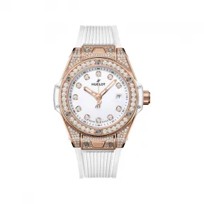 宇舶/Hublot Big Bang系列 33MM 抛光18K王金镶嵌130钻石，重0.4克拉 自动机械机芯 女表 485.OE.2210.RW.1604