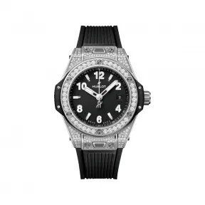 宇舶/Hublot Big Bang系列 抛光精钢镶嵌130颗钻石，重0.4克拉 33 毫米 女表 485.SX.1170.RX.1604