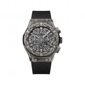 宇舶/Hublot 经典融合系列 镌刻及黑色磨砂钛金属，饰以“Shepard Fairey”设计的镌刻装饰 45 毫米 男表 525.NX.0137.RX.SHF21