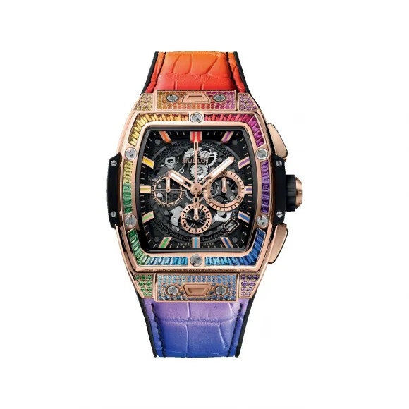 宇舶/Hublot Big Bang灵魂系列 42MM 缎面及抛光18K王金镶嵌156颗彩色宝石 自动机械机芯 男表 642.OX.0118.LR.0999