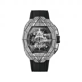 宇珀/Hublot Big Bang灵魂系列 42MM 抛光钛金属，镶嵌80颗钻石 自动机械机芯 男表 648.NX.0107.RX.1604.MXM23