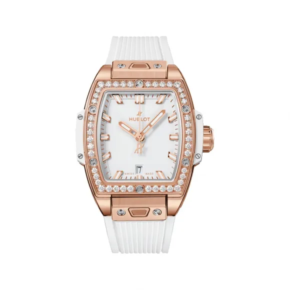 宇珀/Hublot Big Bang灵魂系列 32MM 缎面抛光18K王金，镶嵌96颗钻石 自动机械机芯 女表 682.OE.2080.RW.1204