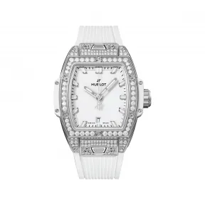 宇珀/Hublot Big Bang灵魂系列 32MM 缎面抛光精钢，镶嵌96颗钻石 自动机械机芯 女表 682.SE.2010.RW.1604