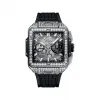 宇珀/Hublot Square Bang 42MM 抛光钛金属，镶嵌94颗钻石 自动机械机芯 男表 821.NX.0170.RX.1604