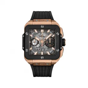 宇舶/Hublot Square Bang 42MM 缎面及抛光18K王金 自动机械机芯 男表 821.OM.0180.RX