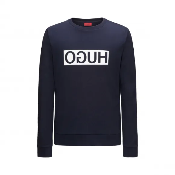 雨果博斯/Hugo Boss 饰以反向logo的常规版双面棉卫衣 hbas50310522410