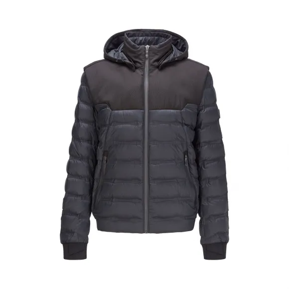 雨果博斯/Hugo Boss 男士可拆卸风帽和衣袖防水羽绒夹克 hbas50417135001