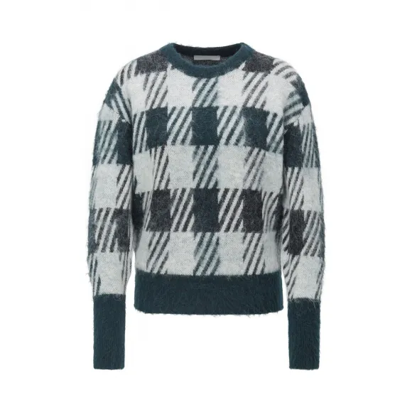 雨果博斯/Hugo Boss 女士格纹图案针织毛衣 hbas50419105963