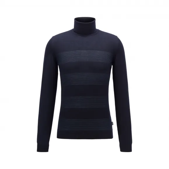 雨果博斯/Hugo Boss 男款高领修身保暖羊毛针织衫 hbas50419124402