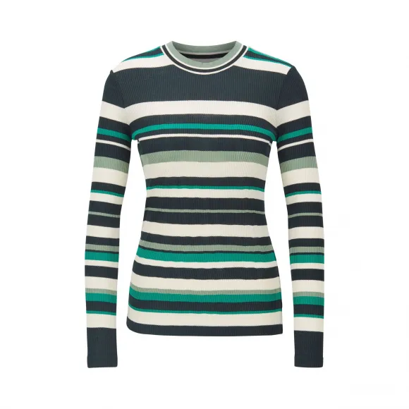 雨果博斯/Hugo Boss 女士系列主打色条纹装饰修身针织上衣 hbas50420041963