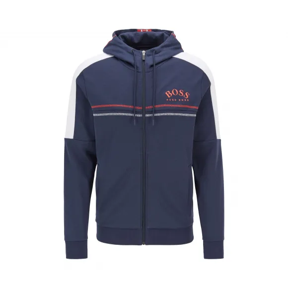 雨果博斯/Hugo Boss 男士弧形徽标可调节风帽常规版卫衣 hbas50421591410