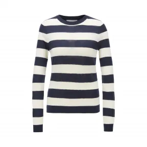 雨果博斯/Hugo Boss 女士条纹初剪羊毛修身毛衣 hbas50421643962