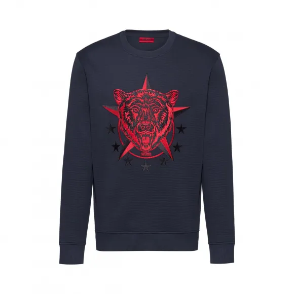 雨果博斯/Hugo Boss 男士图案宽松针织套头卫衣 hbas50421652405