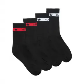 雨果博斯/Hugo Boss 两双袜口带徽标和条纹的短袜 hbas50421985001