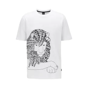 雨果博斯/Hugo Boss 橡胶印花纯棉 T 恤 hbas50423048100