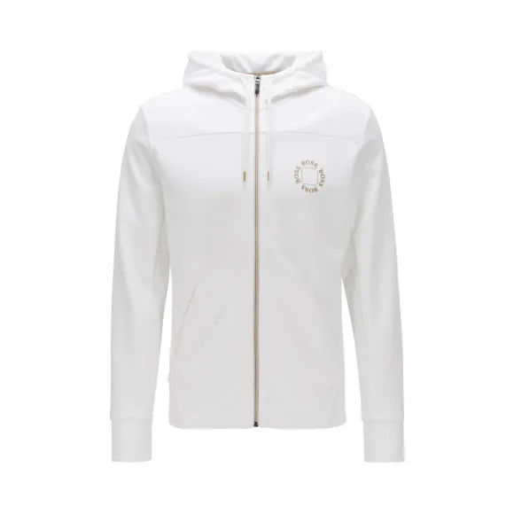 雨果博斯/Hugo Boss 男士层叠金属徽标拉链连帽衫 hbas50423593112