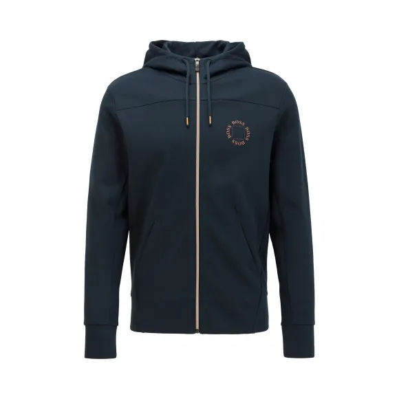 雨果博斯/Hugo Boss 男士层叠金属徽标拉链连帽衫 hbas50423593412