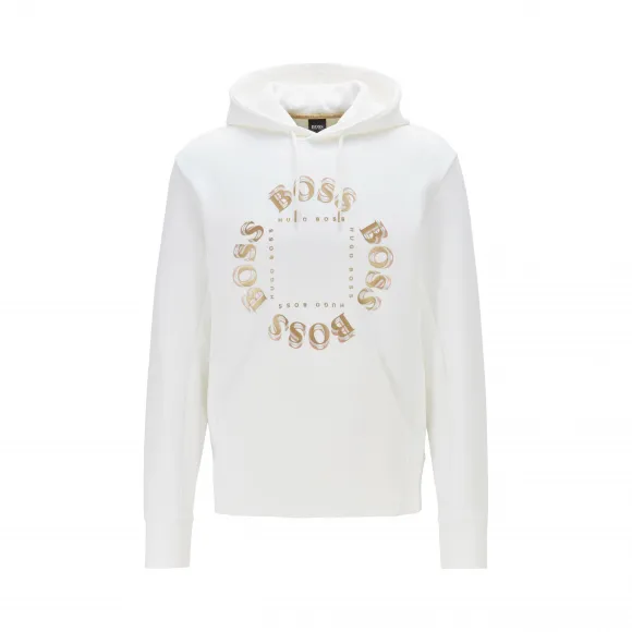 雨果博斯/Hugo Boss 男士层叠金属徽标连帽运动衫 hbas50423596112