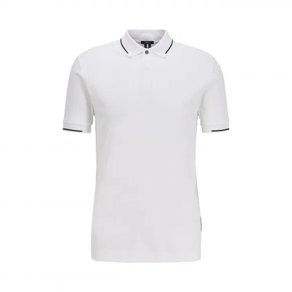 雨果博斯/Hugo Boss Porsche x BOSS联名款男士光泽镶边棉质修身版 polo 衫 hbas50423709100