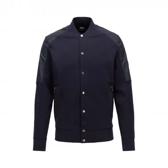 雨果博斯/Hugo Boss 男士学院领棉质混纺飞行员夹克 hbas50423858402