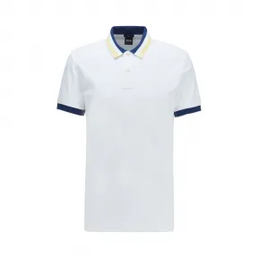 雨果博斯/Hugo Boss 男士棉质条纹领修身版 polo 衫 hbas50424189100