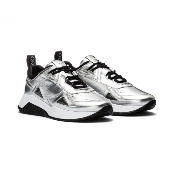 雨果博斯/Hugo Boss 男士亮色皮革尼龙运动鞋 hbas50424768040