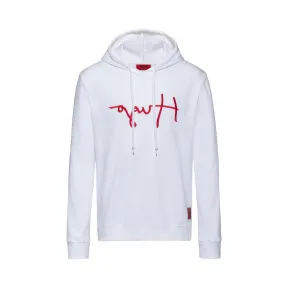 雨果博斯/Hugo Boss 手写反向徽标刺绣情侣款连帽卫衣 hbas50425979100