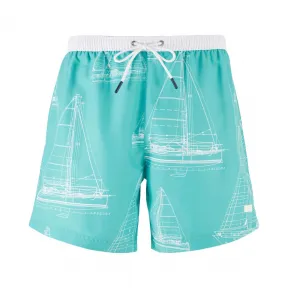 雨果博斯/Hugo Boss 男士印花中长款游泳短裤 hbas50426341444