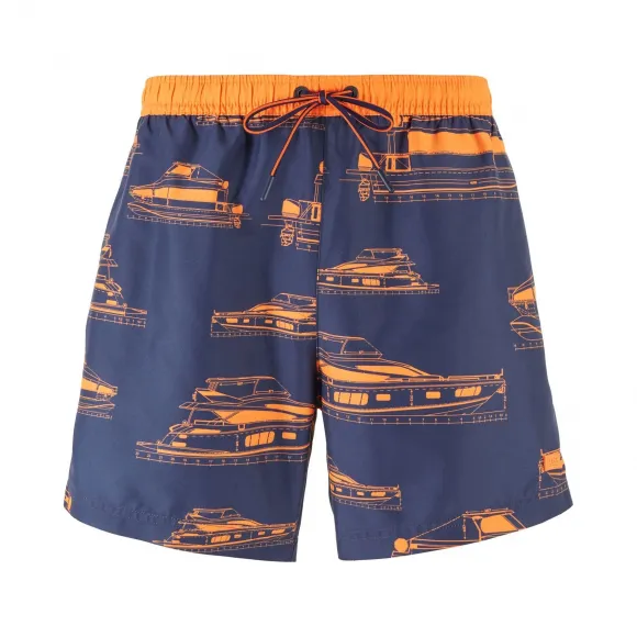 雨果博斯/Hugo Boss 男士印花中长款游泳短裤 hbas50426341484