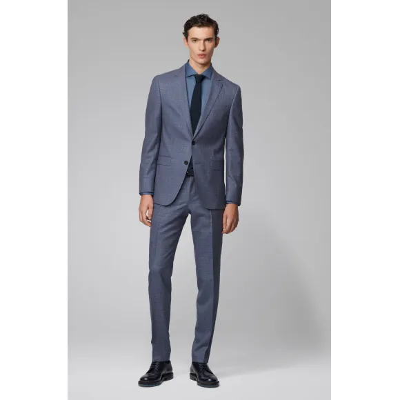 雨果博斯/Hugo Boss 男士图案初剪羊毛面料修身西装 hbas50426908473