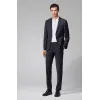 雨果博斯/Hugo Boss 男士微图案弹力初剪羊毛修身西装 hbas50427227402