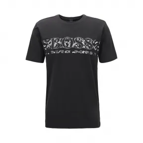 雨果博斯/Hugo Boss 男士徽标印花弹力棉 T 恤 hbas50427338001