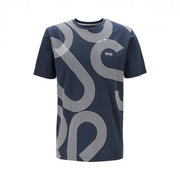 雨果博斯/Hugo Boss 男士徽标印花弹力棉 T 恤 hbas50427829410