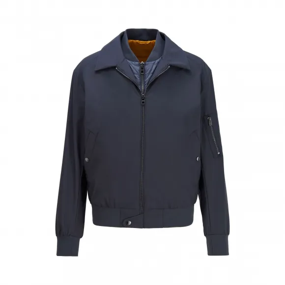 雨果博斯/Hugo Boss Porsche x BOSS联名款男士三合一可拆卸填棉背心飞行员夹克 hbas50427837406