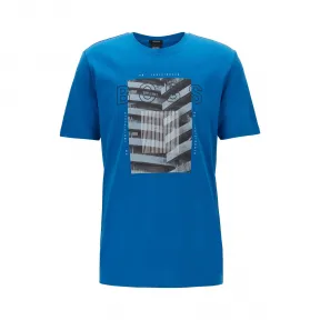 雨果博斯/Hugo Boss 男士照片印花丝光棉圆领 T 恤 hbas50427851426