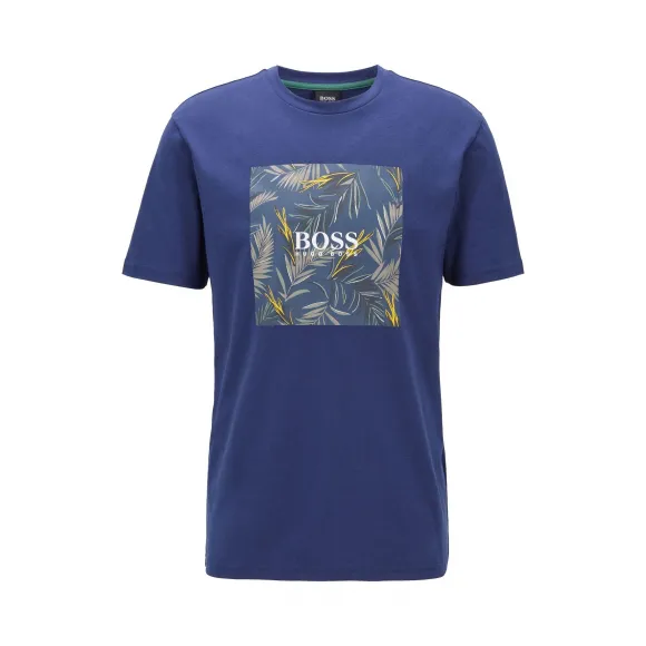 雨果博斯/Hugo Boss 男士无 PVC 照片印花纯棉 T 恤 hbas50427897411