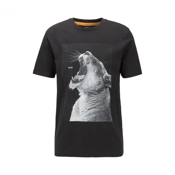 雨果博斯/Hugo Boss 男士动物印花针织棉 T 恤 hbas50427904001