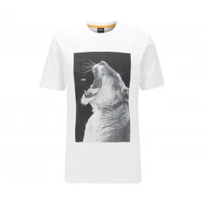 雨果博斯/Hugo Boss 男士动物印花针织棉 T 恤 hbas50427904100