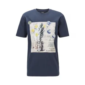 雨果博斯/Hugo Boss 男士无 PVC 照片印花纯棉可回收 T 恤 hbas50427914404