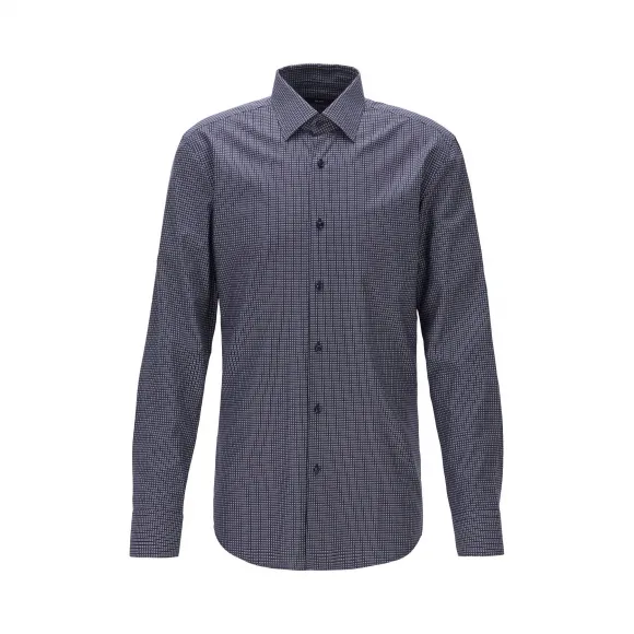 雨果博斯/Hugo Boss 男士斜纹布图案修身衬衫 hbas50428532411