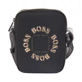 雨果博斯/Hugo Boss 男士层叠金属徽标记者包 hbas50428663001