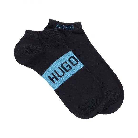 雨果博斯/Hugo Boss 男士撞色徽标细节短袜两双装 hbas50428744402