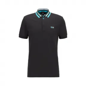 雨果博斯/Hugo Boss 条纹网状衣领棉质珠地布 Polo 衫 hbas50430630001