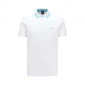 雨果博斯/Hugo Boss 条纹网状衣领棉质珠地布 Polo 衫 50430630100