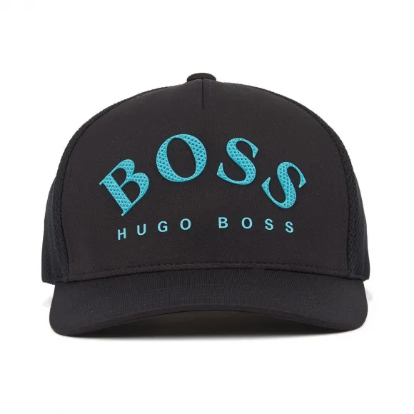 雨果博斯/Hugo Boss 网眼效果弧形徽标平针织运动帽 hbas50430769001