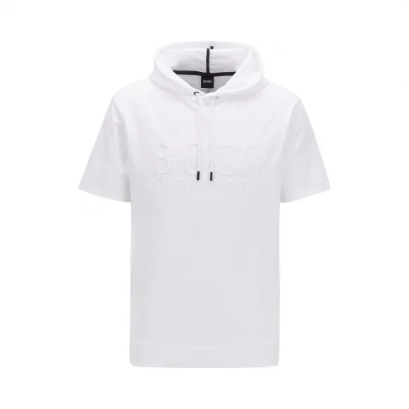 雨果博斯/Hugo Boss 法国毛圈布压印徽标连帽家居 T 恤 hbas50431100100